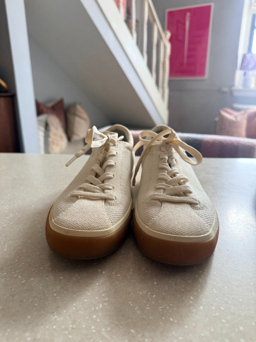 Rothy's Lace-Up Sneakers (Blonde, W8) - Picture 2 of 7